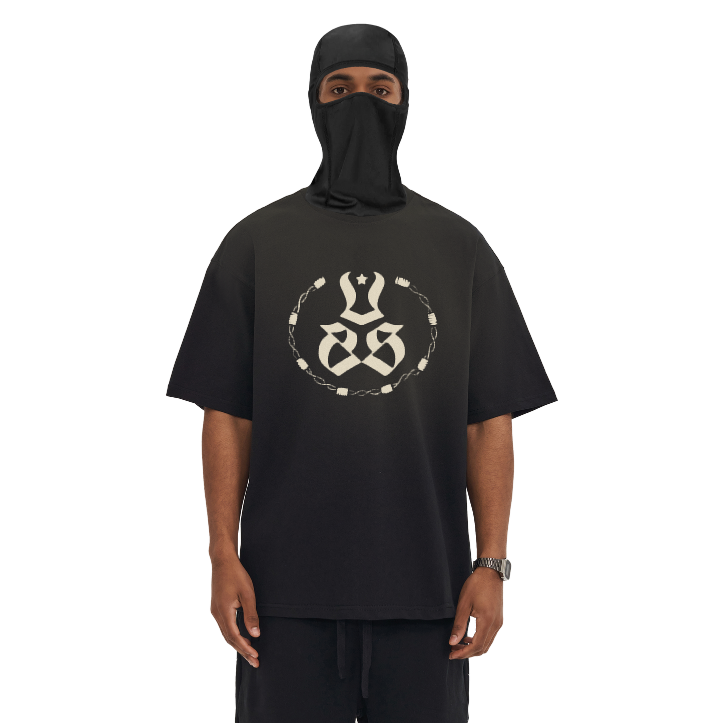 DISTRESSED TEE - FADED BLACK