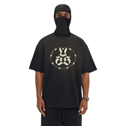 DISTRESSED TEE - FADED BLACK